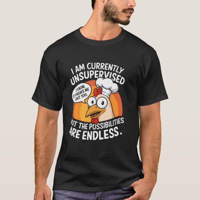 T-shirt Mème de poulet non supervisé drôle (Devant)