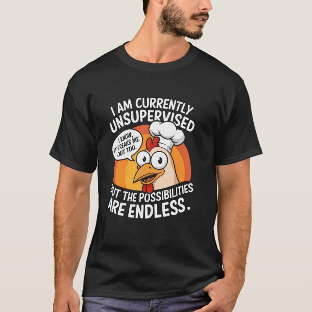 T-shirt Mème de poulet non supervisé drôle (Devant)