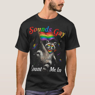 T-shirt Mème de Raton Laveur Drôle Arc-en-ciel Fierté LGBT