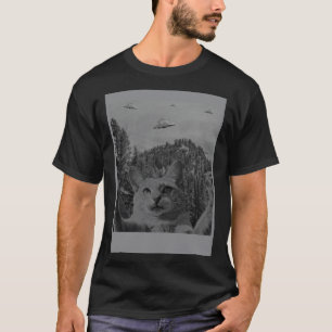 T-shirt Mème de selfie de chat Observation d'OVNI Complot