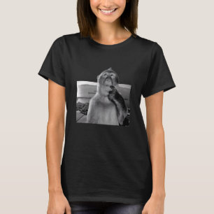 T-shirt Mème de singe drôle à la pensée stupide, style rét