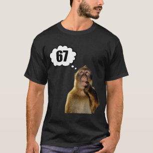 T-shirt Mème de singe drôle qui pense six sept 6 7 Mème