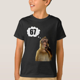 T-shirt Mème de singe drôle qui pense six sept 6 7 Mème