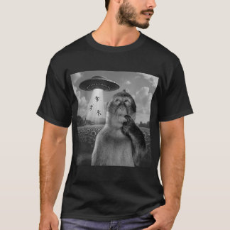 T-shirt Mème de singe drôle UFO