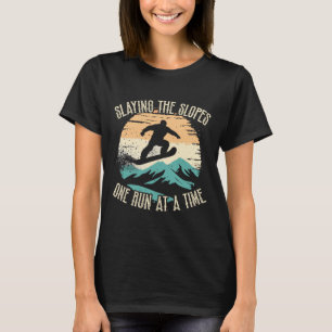 T-shirt Mème De Snowboard Drôle Jetant Les Pentes Une Cour