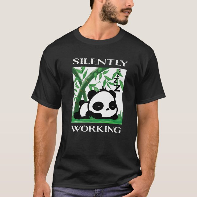 T-shirt Mème de travail drôle Panda (Devant)