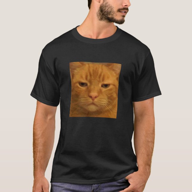 T-shirt Mème de visage de chat déçu drôle photo floue (Devant)