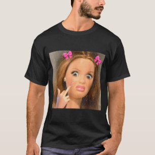 T-shirt Mème de visage de poupée dégoûtant drôle