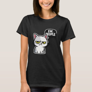 T-shirt Mème d'humour d'introverti chat jugeur anxiété soc