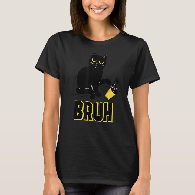 T-shirt Mème disant Bruh avec Cat Salutations Joke (Devant)
