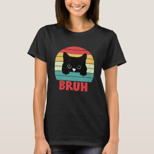 T-shirt Mème disant Bruh avec chat Salutations Ados garçon