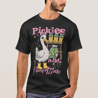 T-shirt Mème d'oie drôle Concombre Pickles et Panique