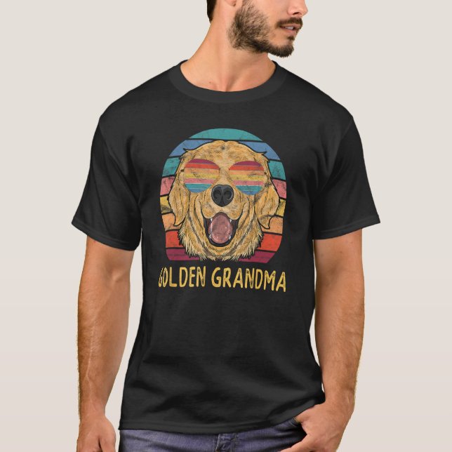 T-shirt Mémé dorée cadeaux de mémé chien retriever doré (Devant)