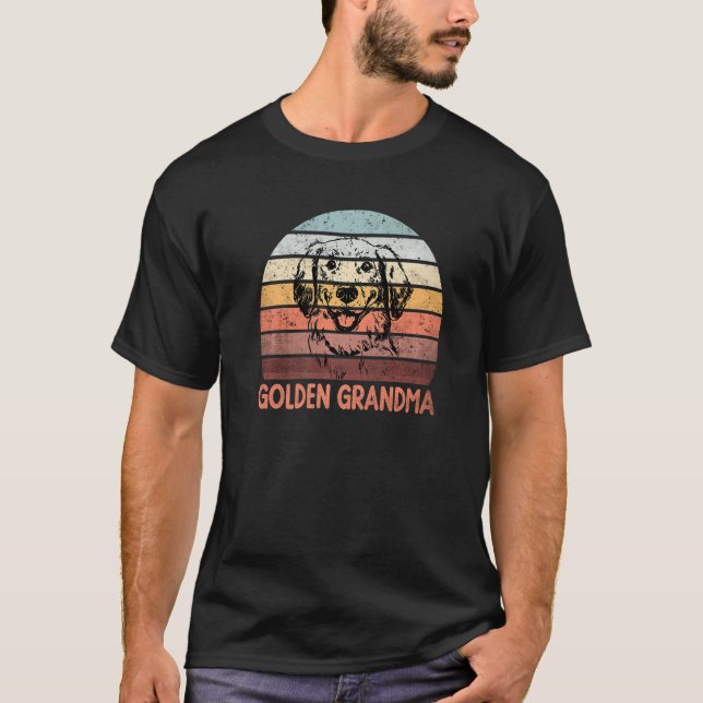 T-shirt Mémé dorée Chien Retriever doré Grand-mère Femmes  (Devant)
