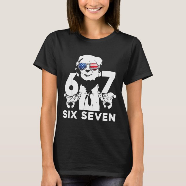 T-shirt Mème drôle 67 Six Sept Trump  (Devant)