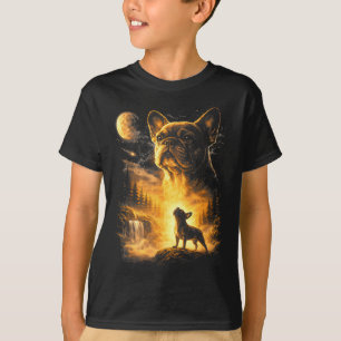 T-shirt Mème drôle de bouledogue français hurlant à la lun