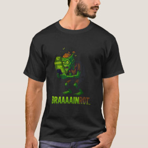 T-shirt Mème drôle de cerveau pourri de zombie 6 7 Hallowe