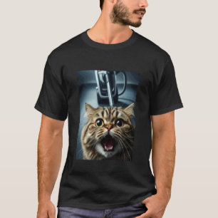 T-shirt Mème drôle de chat persan en selfie avec chasse à