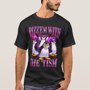T-shirt Mème drôle de manchot rétro rizz em avec le tism