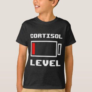 T-shirt Mème drôle de niveau de cortisol à basse batterie