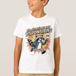 T-shirt Mème drôle de raton laveur – Est-ce que quelqu'un 