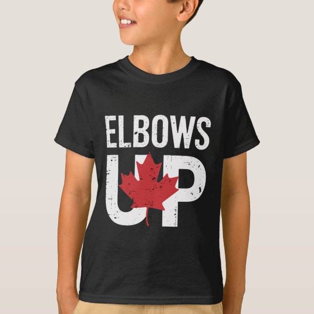 T-shirt Mème drôle du Canada les coudes levés  (Devant)