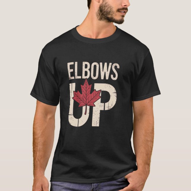 T-shirt Mème drôle du Canada les coudes levés (Devant)