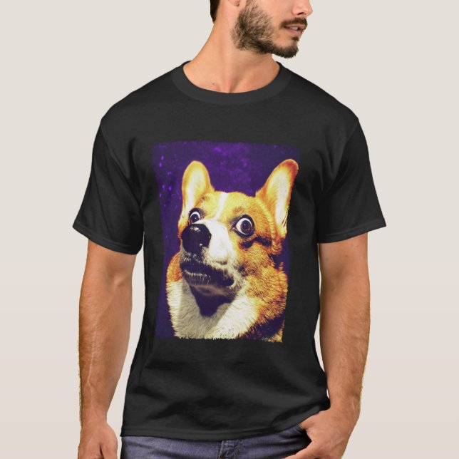 T-shirt Mème drôle du visage de Corgi (Devant)