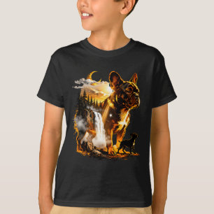 T-shirt mème du bouledogue français hurlant à la lune 90s