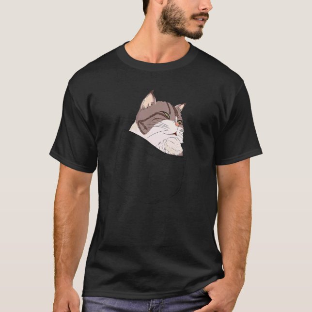 T-shirt Mème du chat de poche pensif (Devant)