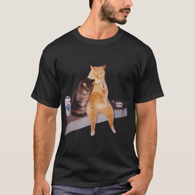 T-shirt Mème du Chat qui Fume (Devant)
