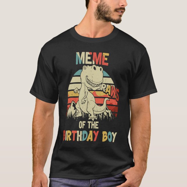 T-shirt Mème du garçon d'anniversaire Dinosaur Rawr Rex (Devant)