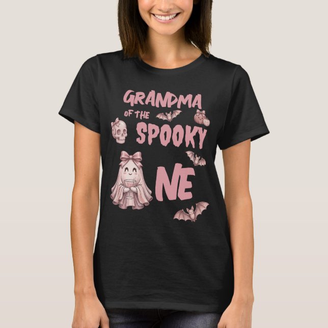 T-shirt Mémé du mignon Pinkoween de l'Effrayant (Devant)