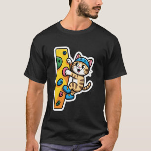 T-shirt Mème du mur de Bouldering du chat grimpeur