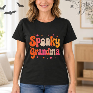 T-shirt Mémé effrayante Halloween Gentils Fantômes Lettre