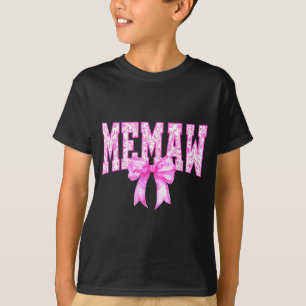 T-shirt Mémé floral toile rose coquette noeud grand-mère p