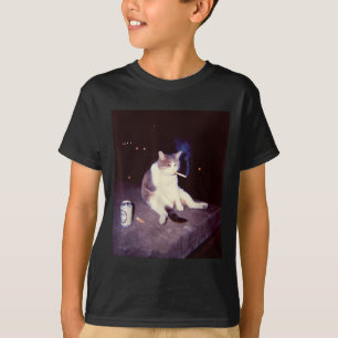 T-shirt Mème Fumeur Drôle Cigarette Kitten Brainrot Silly