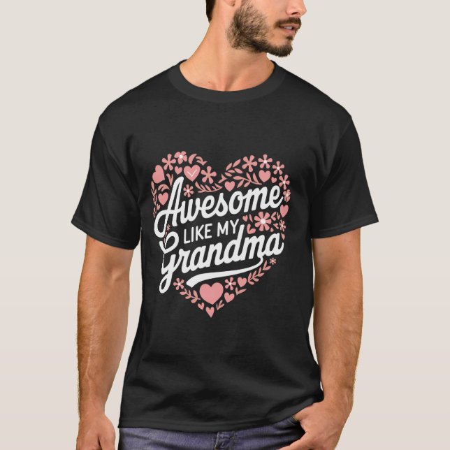 T-shirt Mémé géniale comme mon grand-père (Devant)