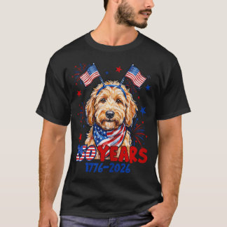 T-shirt Mème Goldendoodle 4 Juillet 250 Ans 1776-2026