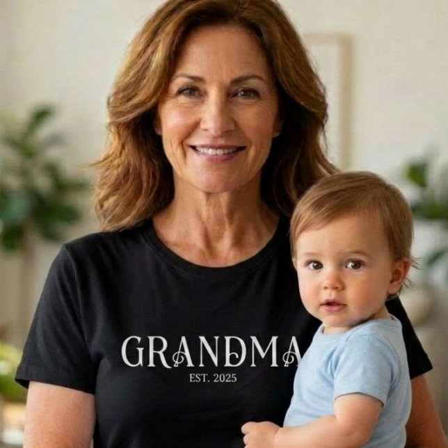 T-shirt Mémé Grand-Mère Établi Police Fun Moderne Blanche  (Créateur téléchargé)