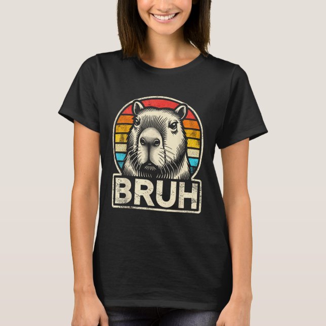 T-shirt Mème Graphique Funny Capybara Bruh Pour Garçons Fi (Devant)