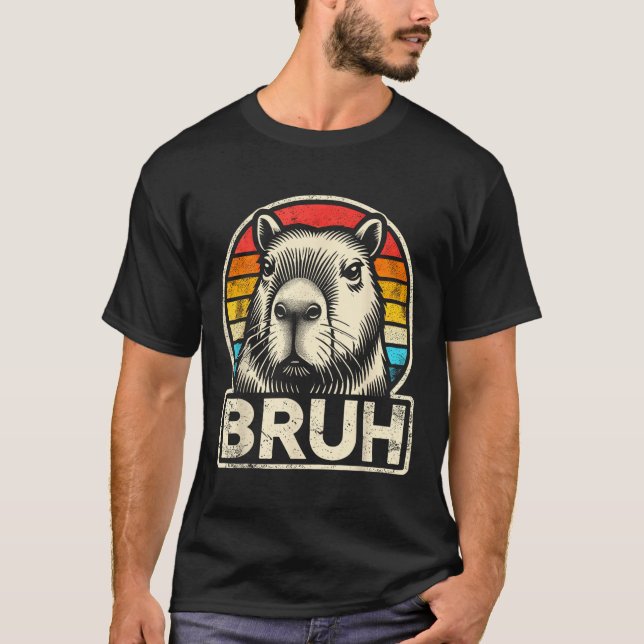 T-shirt Mème Graphique Funny Capybara Bruh Pour Garçons Fi (Devant)