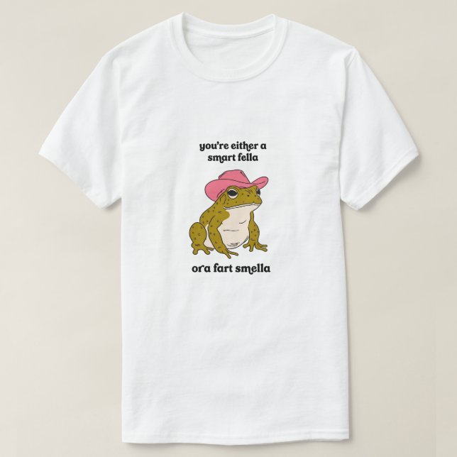 T-shirt Meme Grenouille Cowboy Mec Intelligent ou Odeur de (Design devant)