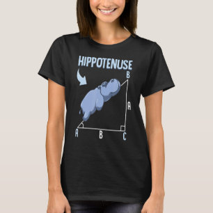 T-shirt Mème Hippo Pythagore Théorème Hypotenuse Pun