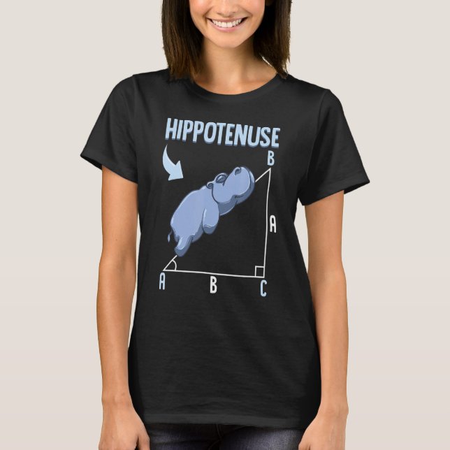 T-shirt Mème Hippo Pythagore Théorème Hypotenuse Pun (Devant)