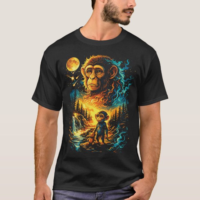 T-shirt Mème Internet Viral Singe Coup de Poing (Devant)