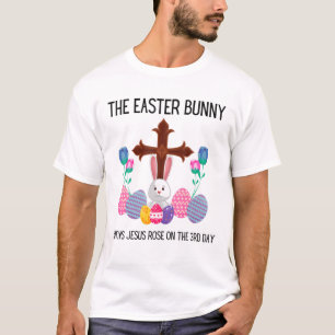 T-shirt Même le lapin de Pâques connaît Jésus Rose Garçons