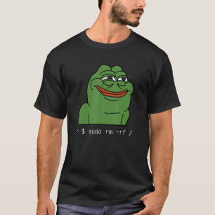 T-shirt Mème Linux amusant Tux Sudo rm rf pour Linux Syste