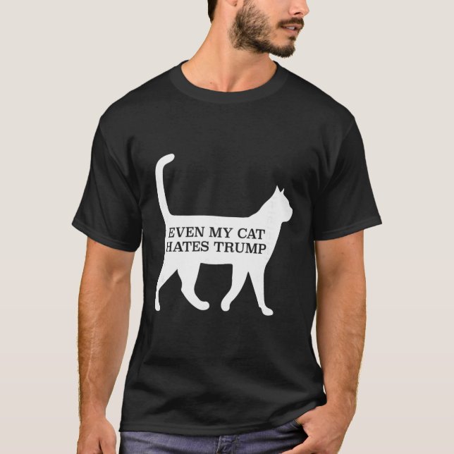 T-shirt Même mon chat déteste Trump  (Devant)