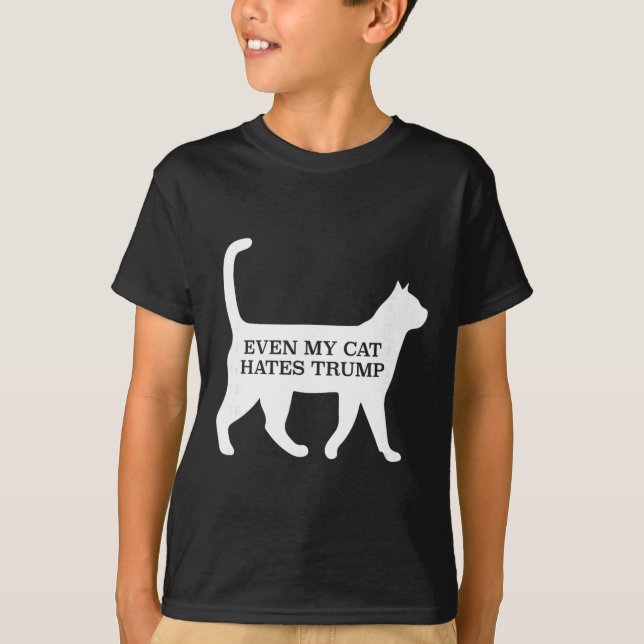 T-shirt Même mon chat déteste Trump  (Devant)
